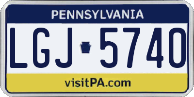 PA license plate LGJ5740
