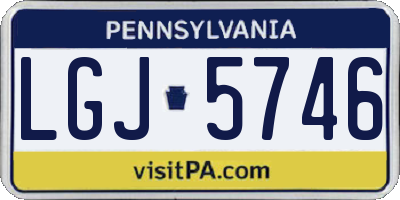 PA license plate LGJ5746