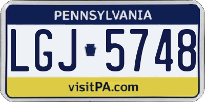 PA license plate LGJ5748