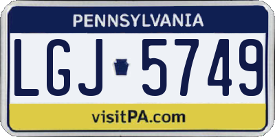 PA license plate LGJ5749