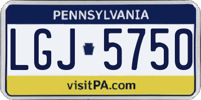 PA license plate LGJ5750