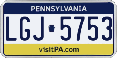 PA license plate LGJ5753