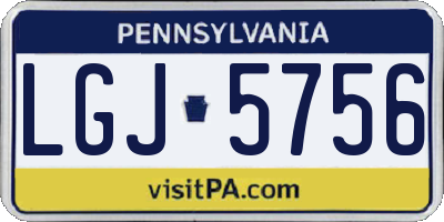 PA license plate LGJ5756