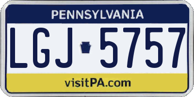 PA license plate LGJ5757