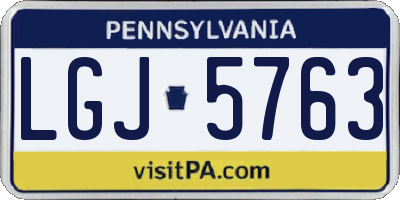 PA license plate LGJ5763