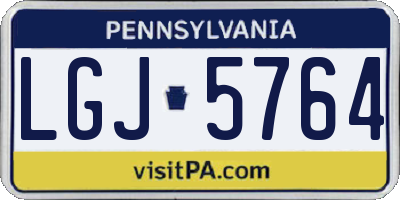 PA license plate LGJ5764