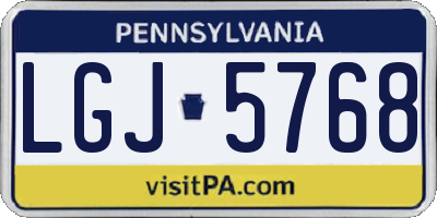 PA license plate LGJ5768
