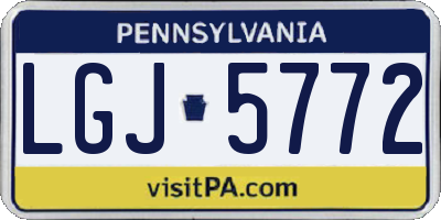 PA license plate LGJ5772