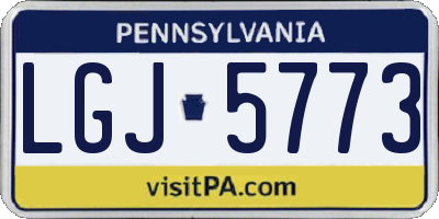 PA license plate LGJ5773