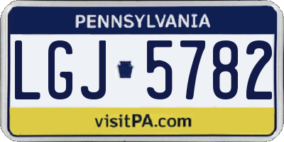 PA license plate LGJ5782
