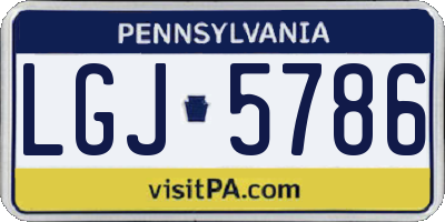 PA license plate LGJ5786