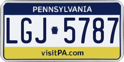 PA license plate LGJ5787