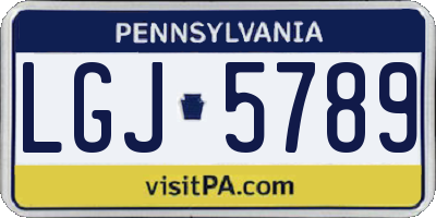 PA license plate LGJ5789