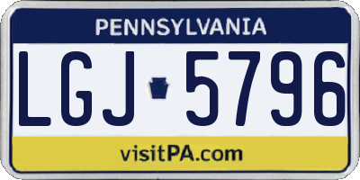 PA license plate LGJ5796