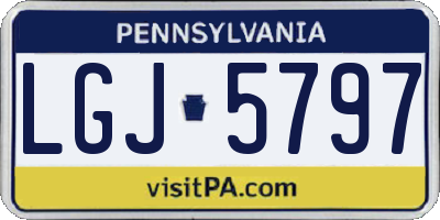 PA license plate LGJ5797