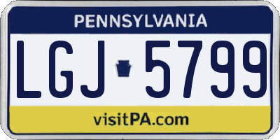 PA license plate LGJ5799