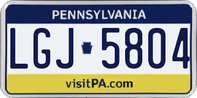 PA license plate LGJ5804