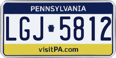 PA license plate LGJ5812
