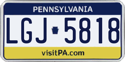 PA license plate LGJ5818