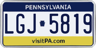 PA license plate LGJ5819