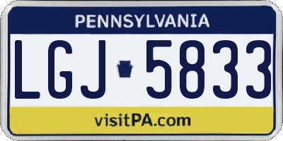 PA license plate LGJ5833