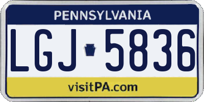 PA license plate LGJ5836