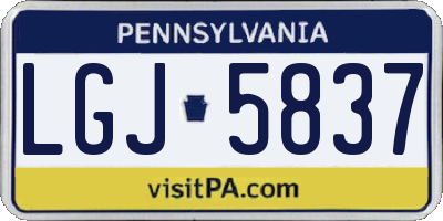 PA license plate LGJ5837