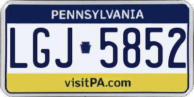 PA license plate LGJ5852