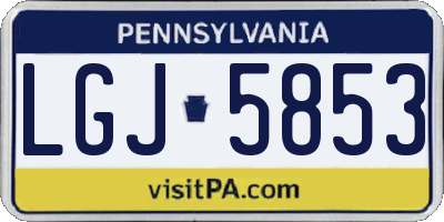 PA license plate LGJ5853