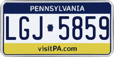 PA license plate LGJ5859