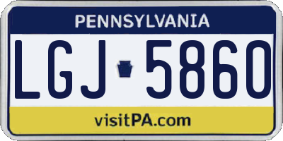 PA license plate LGJ5860
