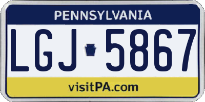 PA license plate LGJ5867