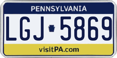 PA license plate LGJ5869