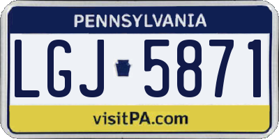 PA license plate LGJ5871