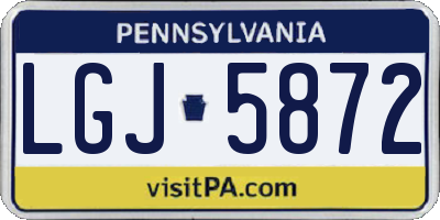 PA license plate LGJ5872