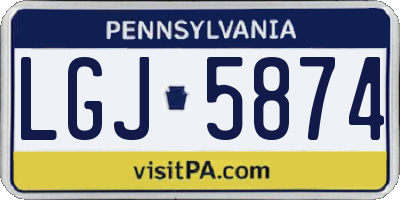 PA license plate LGJ5874