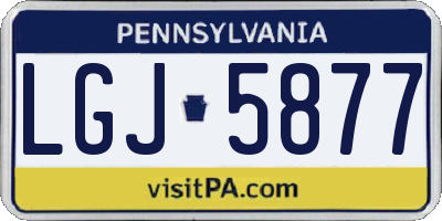 PA license plate LGJ5877