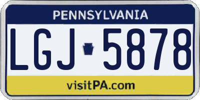 PA license plate LGJ5878