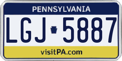 PA license plate LGJ5887