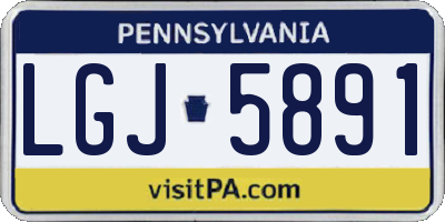 PA license plate LGJ5891