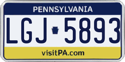 PA license plate LGJ5893