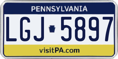 PA license plate LGJ5897