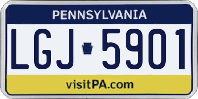 PA license plate LGJ5901