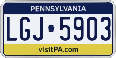 PA license plate LGJ5903