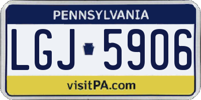PA license plate LGJ5906