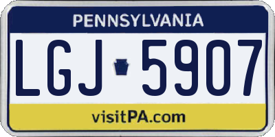 PA license plate LGJ5907