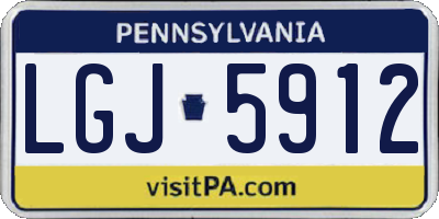 PA license plate LGJ5912