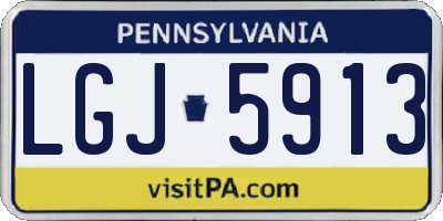 PA license plate LGJ5913