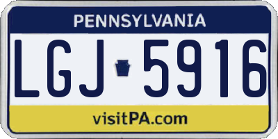 PA license plate LGJ5916