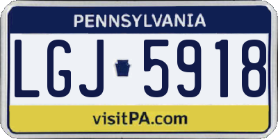 PA license plate LGJ5918
